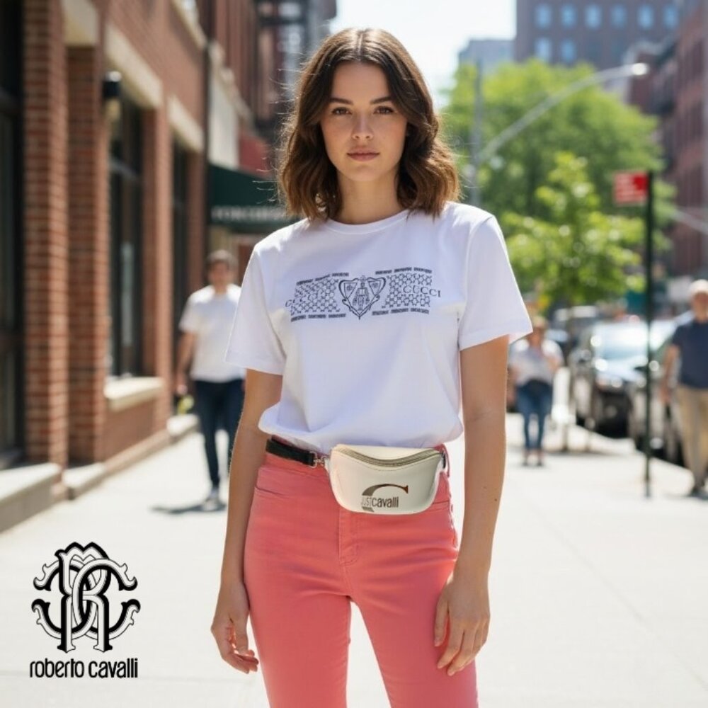 Just Cavalli Eyewear Carrying Case Travel Pouch Zip Bag with Belt/Shoulder Strap